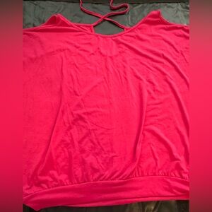 Hot Pink Women’s Cold Shoulder T-Shirt size L